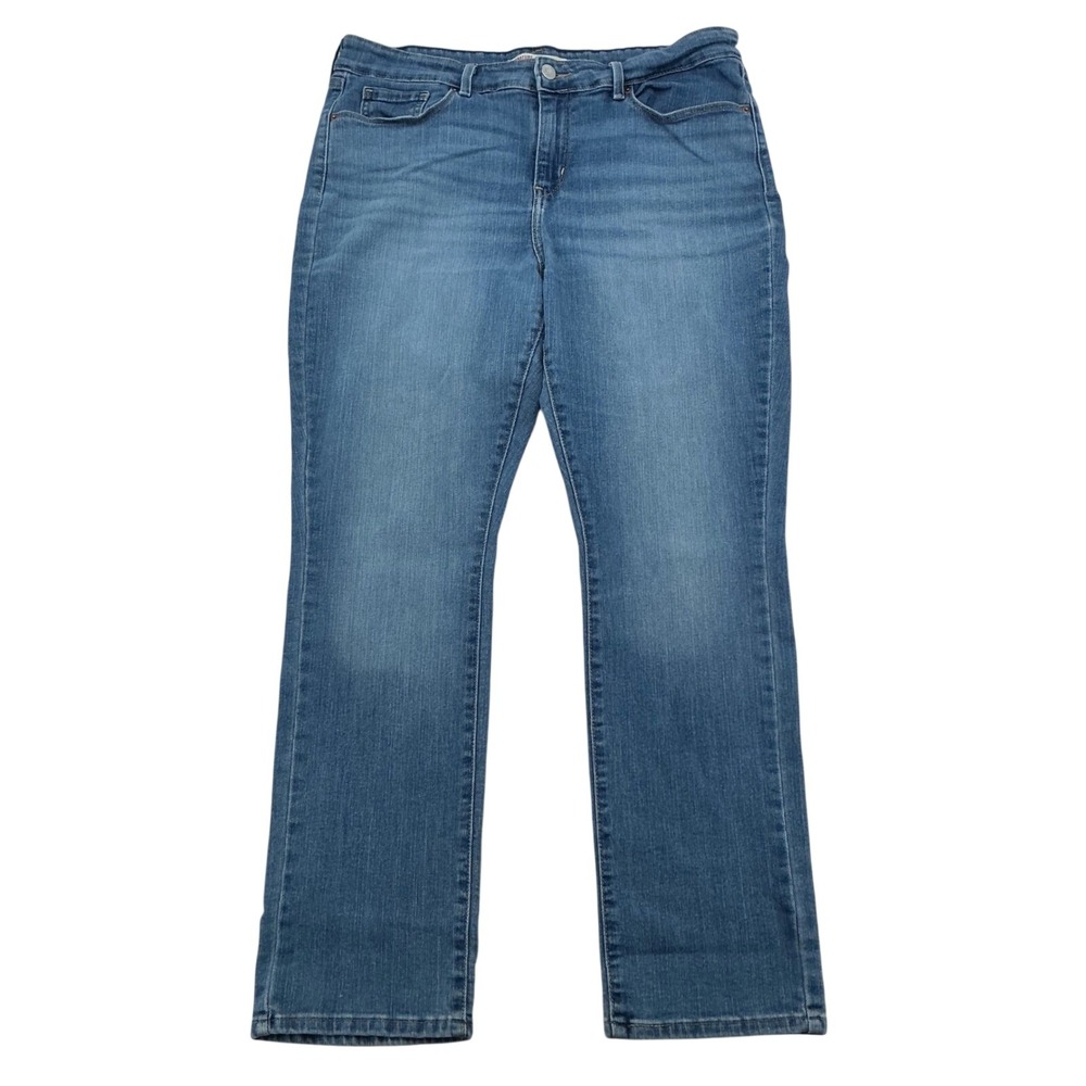 Signature Levi Strauss Straight Jeans Womens 14S Blue Mid-Rise Denim Classic